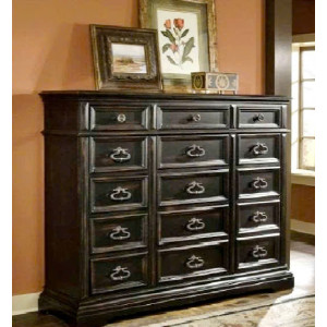 115-519127 Ebony : Tủ Trang Trí 15 Ngăn Kéo - Ngang 163cm 